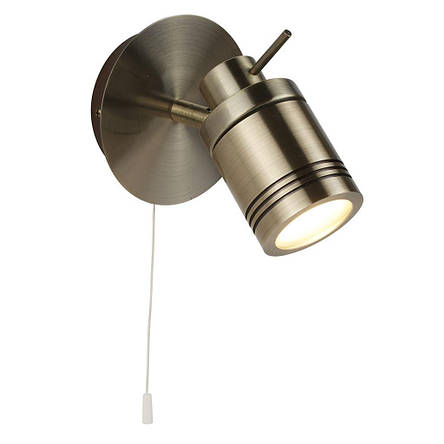 Samson Spotlight Wall Light - Antique Brass Metal, фото 1