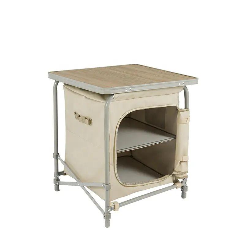 Стіл розкладний із полицями Naturehike CNH22JU031 бежевий, фото 1