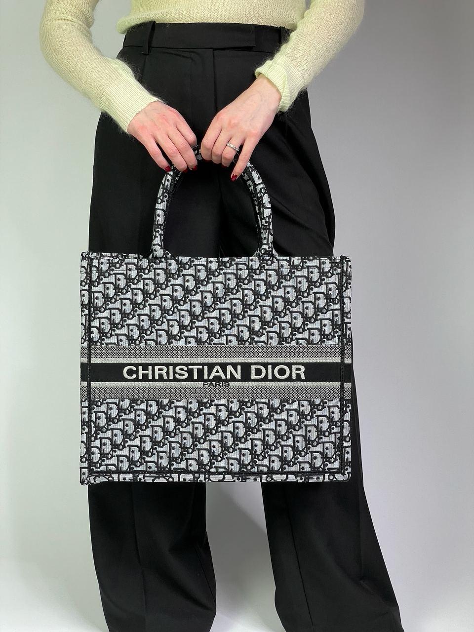 Жіноча сумка шоппер Крістіан Діор сіра Christian Dior Grey