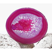 Срез агата розового цвета размер 8-10 см.минерал кварцевых кристаллов