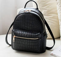 Дитячий міні рюкзак під рептилію чорний рюкзак для дівчаток еко шкіра Im_879