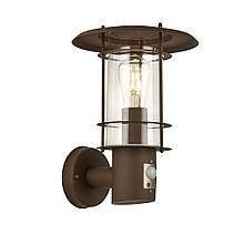 Edgeware Outdoor Wall Light + Sensor - Rust Brown, IP44