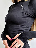 Рашгард (футболка-кофта с длинным рукавом) для спорта женская с удлинённым рукавом с отверстием для пальца