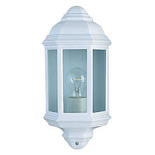 Maine Outdoor Wall Light - White Metal & Clear Glass