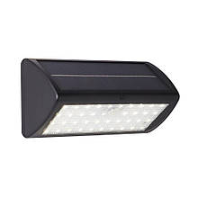 Solar Outdoor Wall Light - Black Metal & White Polycarbonate