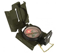 Металевий туристичний армійський професійний компас Mil-Tec з підсвіткою — Оливковий