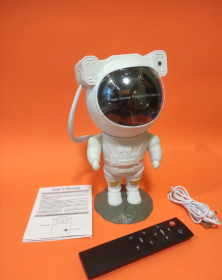 Ночник детский RGB Стар Мастер декоративный проектор космонавт астронавт на пульте настольная лампа - фото 4 - id-p2195135407