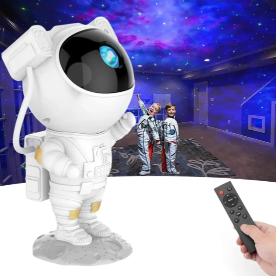 Ночник детский RGB Стар Мастер декоративный проектор космонавт астронавт на пульте настольная лампа - фото 9 - id-p2195135407