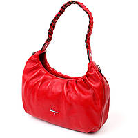 Яркая женская сумка багет KARYA 20837 кожаная Красный sl