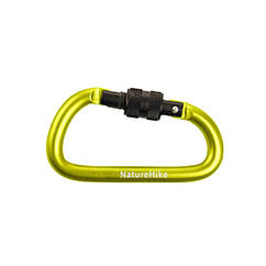 Карабін із муфтою Naturehike D-type 60 мм NH15A005-H yellow