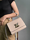 Жіноча сумка Луї Віттон бежева Louis Vuitton Beige Large Twist MM Epi Leather, фото 4