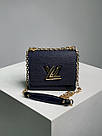 Жіноча сумка Луї Віттон синя Louis Vuitton Blue Medium Twist MM Epi Leather, фото 4