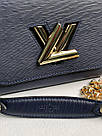 Жіноча сумка Луї Віттон синя Louis Vuitton Blue Medium Twist MM Epi Leather, фото 9