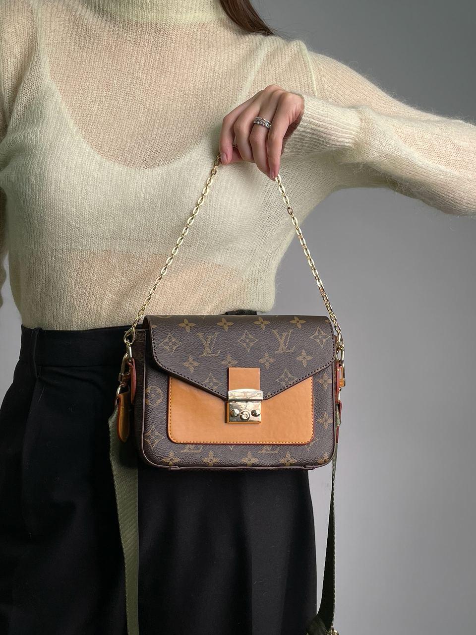 Жіноча сумка Луї Віттон коричнева Louis Vuitton Brown Lockme Tender