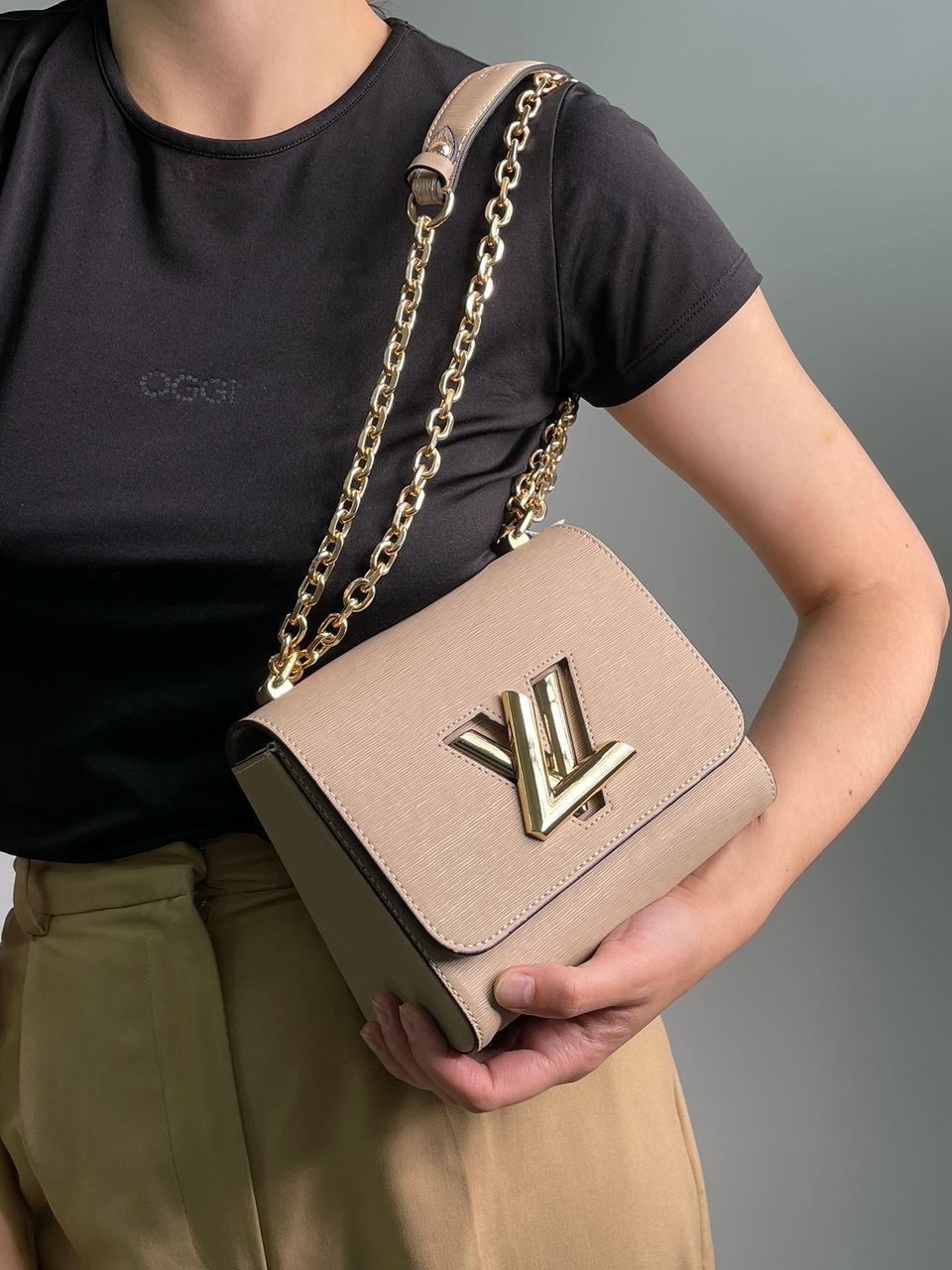 Жіноча сумка Луї Віттон бежева Louis Vuitton Beige Medium Twist MM Epi Leather, фото 1