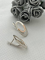 Срібна сережки Мрійниця із золотими вставками та Фіанітами DARIY 162
