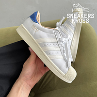 Мужские кроссовки Adidas Superstar White Blue, Кроссовки adidas Originals Superstar белые 43