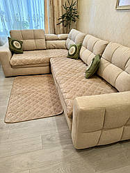 Накидки-дивандеки на угловой диван и кресла,  многофунциональные 3 полотна