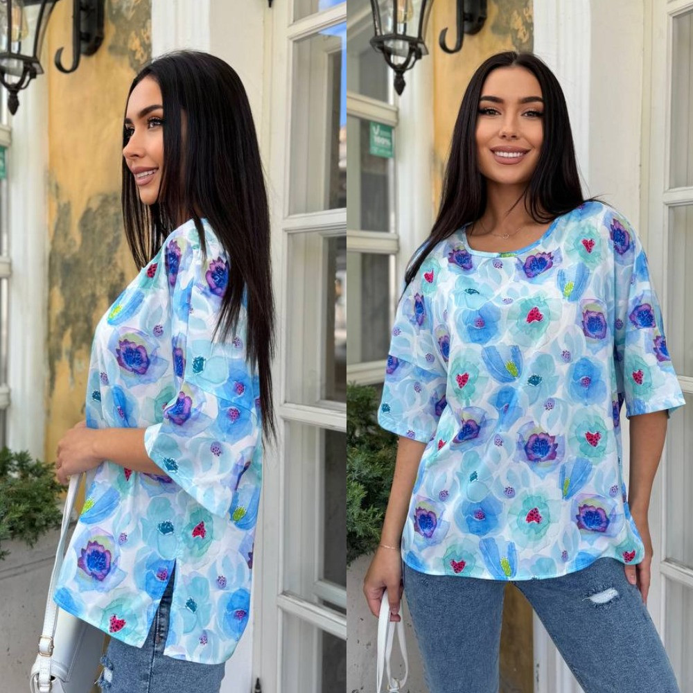 Легка блузка в квіти, фото 1