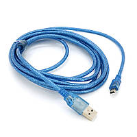 Кабель USB 2.0 (AM/Mini 5 pin) 3,0 м, Blue m