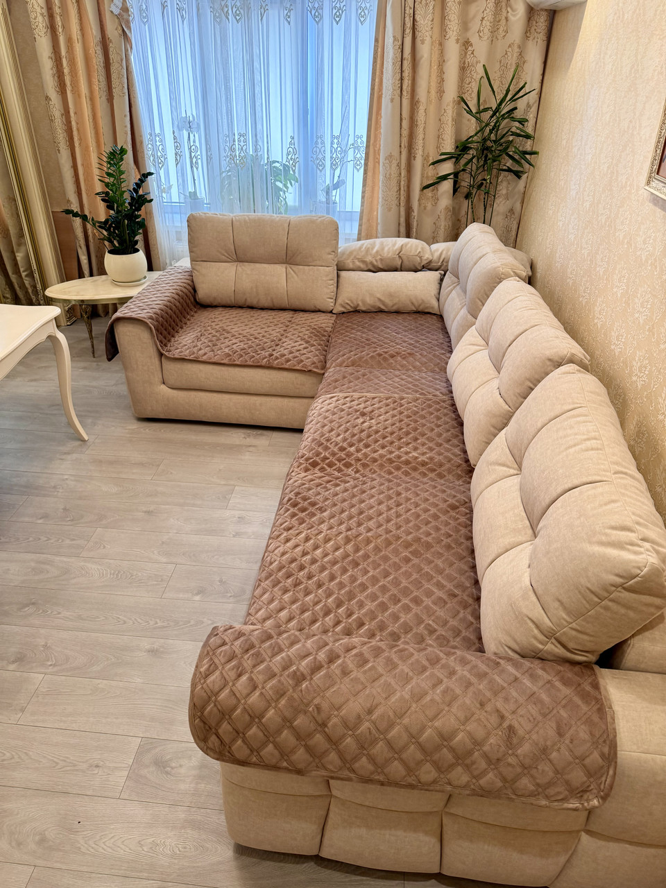 Накидки-дивандеки на кутовий диван багатофункціональні 3 полотна
