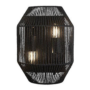 Настінний світильник бра Wicker 2 лампи матовий чорний метал, фото 1