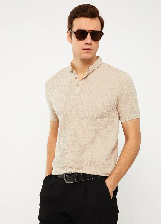 Блакитне чоловіче поло LC Waikiki / ЛC Вайкікі з синіми смужкками