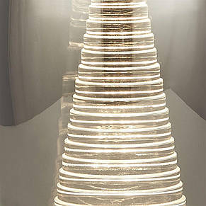 Настільна лампа Cyclone хром/димчастого скло, фото 3