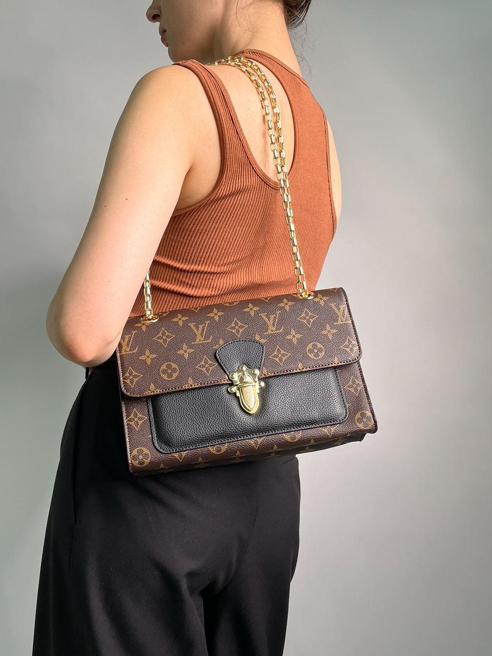 Жіноча сумка Луї Віттон коричнева Louis Vuitton Brown Victoire Monogram Canvas