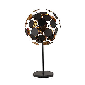 Настільна лампа Discus 3 лампи метал/полікарбонат чорний/золото, фото 1