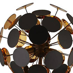 Настільна лампа Discus 3 лампи метал/полікарбонат чорний/золото, фото 2