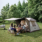 Намет з навісом Naturehike Village IV (4-місний) 210D polyester CNK2300ZP022 коричневий, фото 5