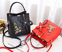 Женская мини сумочка с вышивкой цветами, маленькая женская сумка с цветочками Im_950