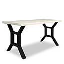 Стіл обідній з металу (60х60) і ДСП Хенк 750/1600/800 Метал-Дизайн Чорний оксамит, фото 3