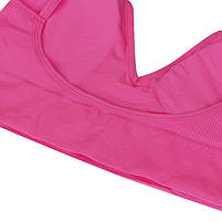 Комплект жіночої білизни Lesko 1608# Рожевий електрик M 70/75 ABC у рубчик труси та топ 9 шт., фото 4