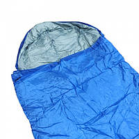 Спальний мішок зимовий до -5° широкий 200*70 см з капюшоном спальник ковдра з чохлом для перенесення Синій Im_549