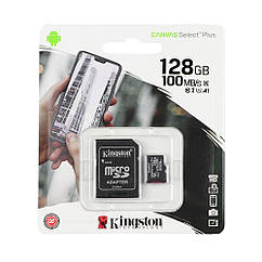 DR Карта Пам'яті Kingston Canvas Select Plus microSDXC (UHS-1) 128gb 10 Class &amp; Adapter Колір Чорний