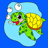 Набір для розпису по контурах для дітей Riviera Blanca Черепаха 25x25 см (КА-151), фото 3