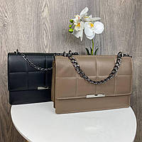 Женская мини сумочка клатч черная стеганная, сумка на плечо эко кожа Im_950