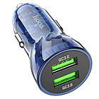 DR Авто Зарядний пристрій Hoco Z47 Transparent QC3.0 18W Колір Прозорий синій, фото 5