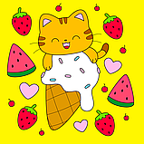 Набір для розпису по контурах для дітей Riviera Blanca Морозиво 25x25 см (КА-159), фото 3