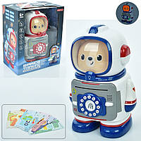 Скарбничка космонавт, 24-16-12см, сейф з кодом, затягує купюри, звук, світло, 2 кольори,на бат, в кор-ці,