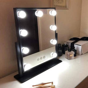 Косметичне дзеркало для макіяжу. Дзеркало для макіяжу з підсвіткою Hollywood Vanity Mirror 9 ламп