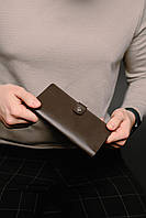 Мужское портмоне из натуральной гладкой кожи SR014 (коричневое)
