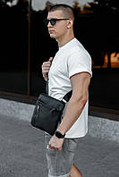 Сумка-мессенджер из натуральной кожи, сумка через плечо мужская SKILL Karter (черная)