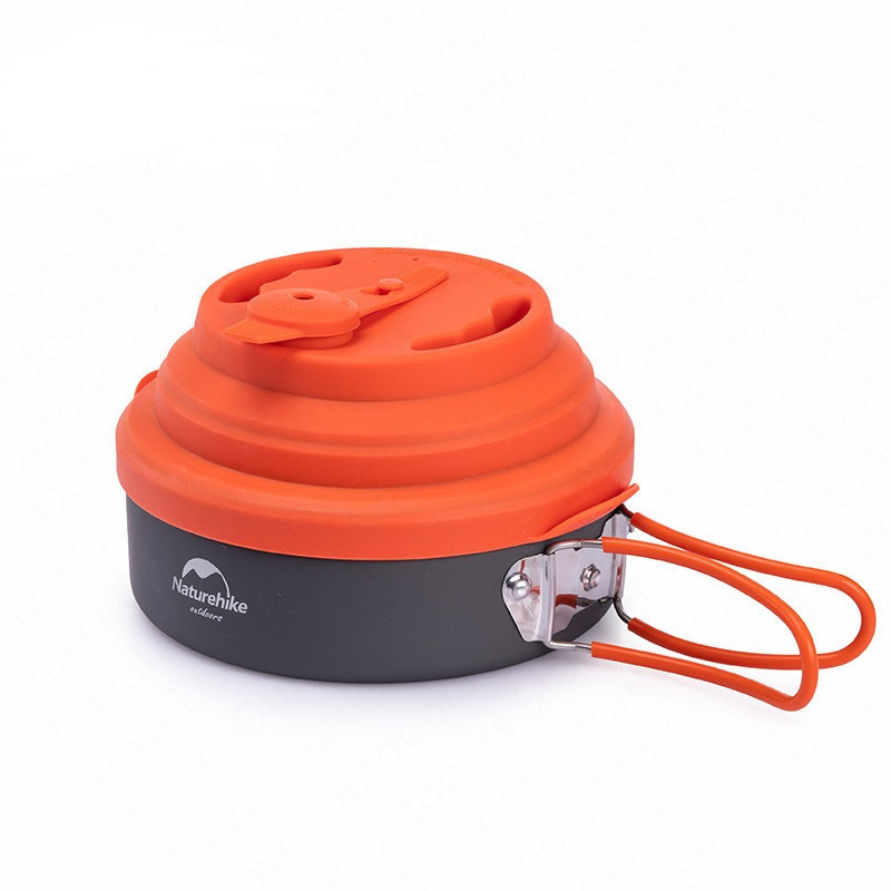 Пательня Naturehike Camping Pan 1.6 л with silicone lid NH19CJ006 orange, фото 1