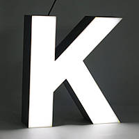 Светящиеся буквы с алюминиевым бортом "КВІТИ" 20 см