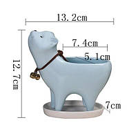 Керамический горшок для суккулентов в форме кошки блактный Код/Артикул 5 0733-3