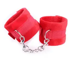 Червоні БДСМ наручники з кріпленням на липучці для рольових ігор