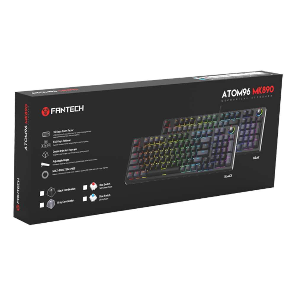 DR Клавіатура Ігрова Fantech ATOM96 MK890 Red Switch Колір Сірий/Чорний